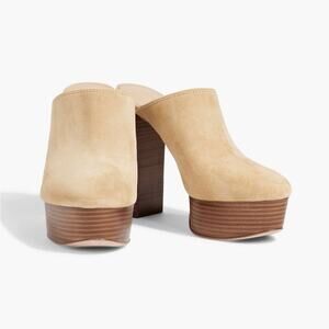 VERONICA BEARD Maren suede platform mules, NEW, size 10, desert